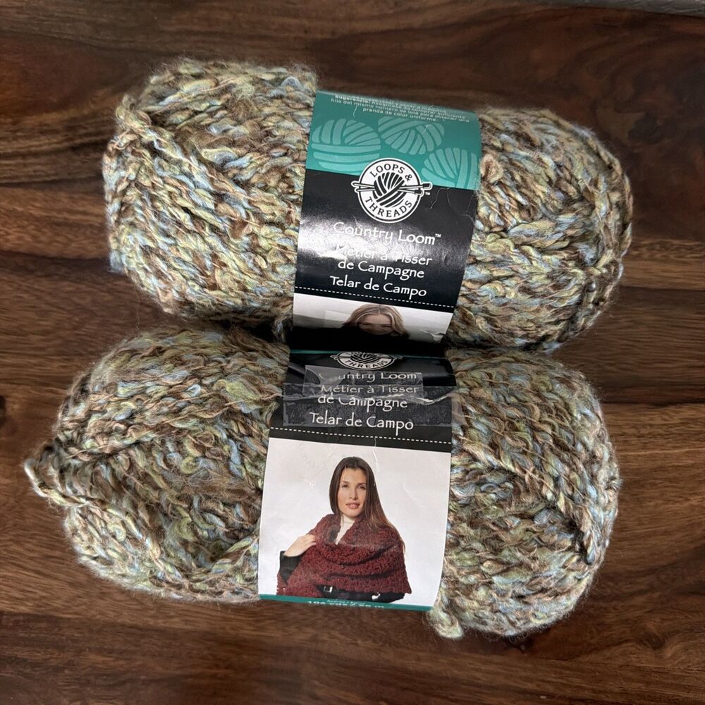 Loops & Threads Country Loom Yarn 2 Skeins 01165 Driftwood Super Bulky 6